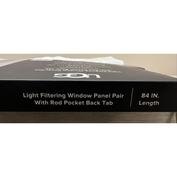 UGG Tarea Set 2 Light Filter Window Panels/Curtains Rod Back Tab Gray Violet 84" - Picture 5 of 7